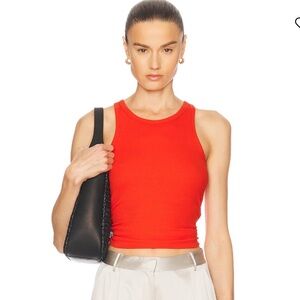 NWT Éterne High Neck Fitted Tank Top in Poppy Red Size S